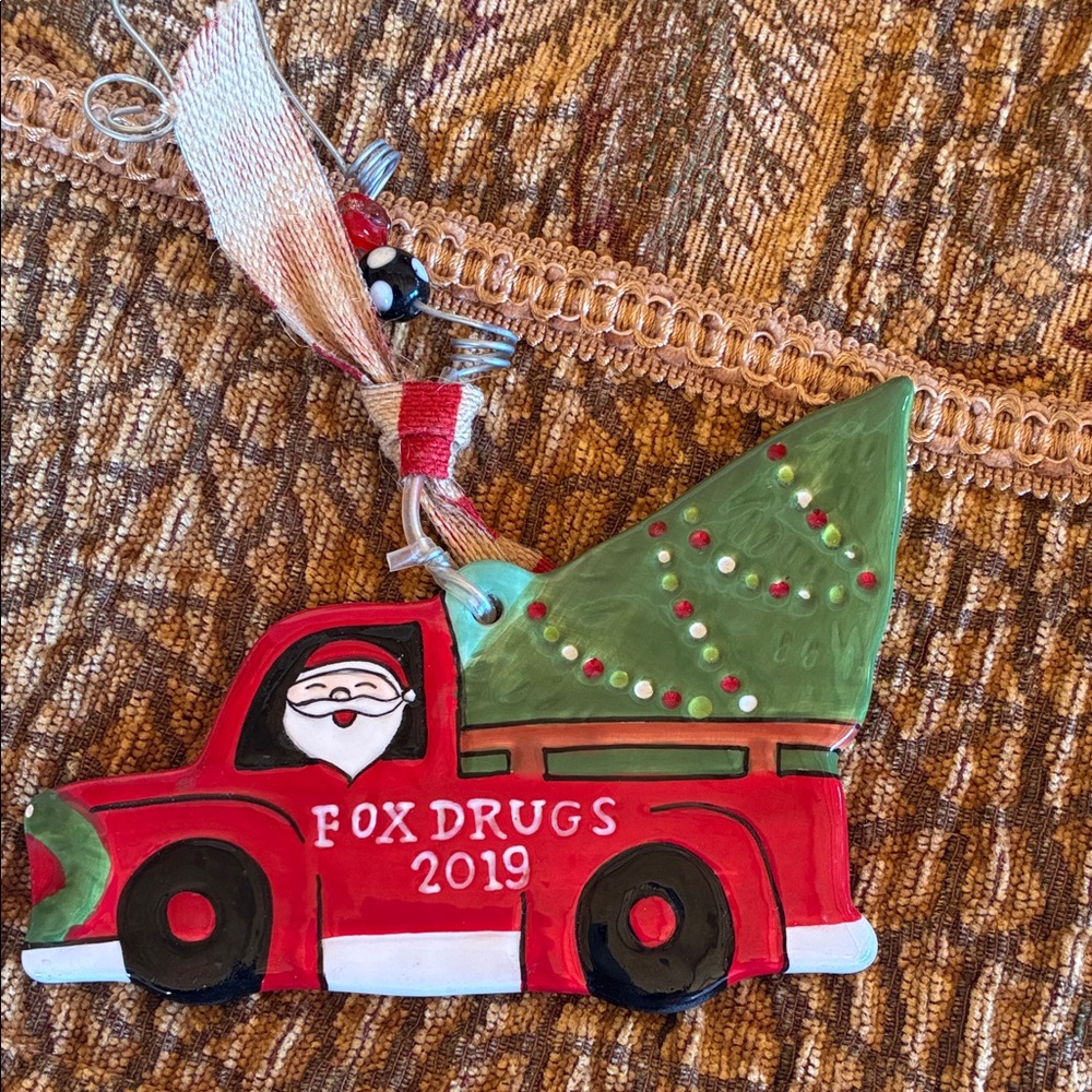 Fox Red and White Truck Ornament